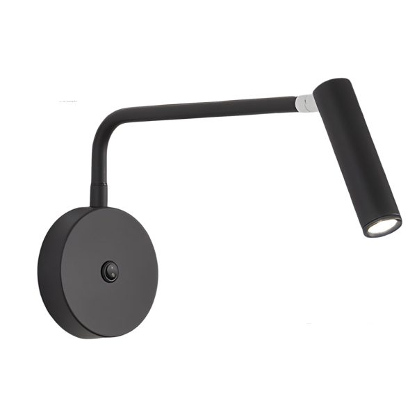 Black/White Tube LED Swing Arm Wall Light Adjustable Wall-Mounted Spotlight Bedroom Sconce Lamp - Image 9