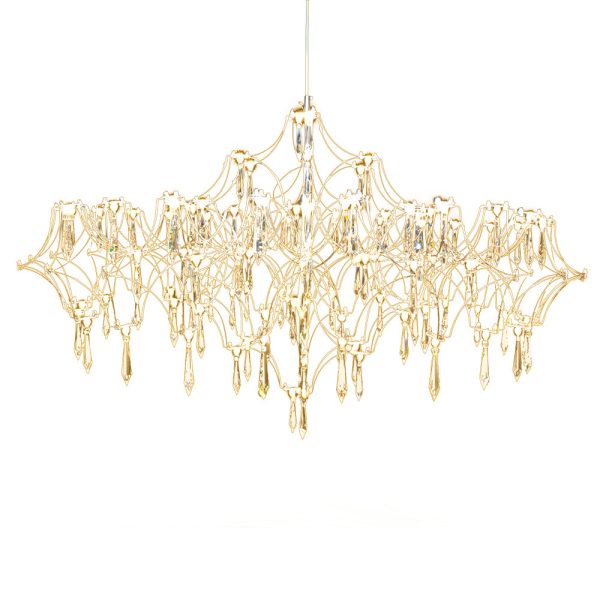 Stainless Steel Crystal Pendants Raindrops LED Italian Style Chandelier - Image 6