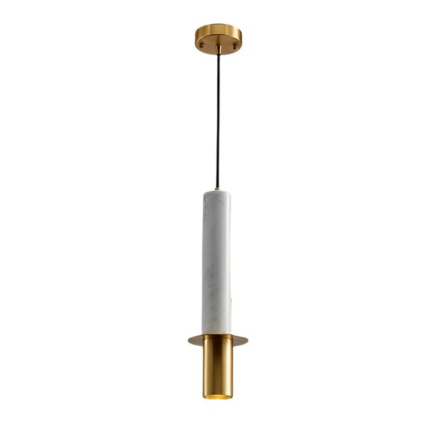 Elongated Cylindrical Terrazzo LED Post-Modern Chandelier Spotlight - Image 7
