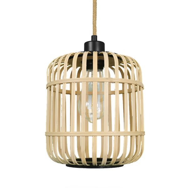 Handmade Rattan Lantern Shape Minimalist Japanese Style Pendant Lights - Image 6