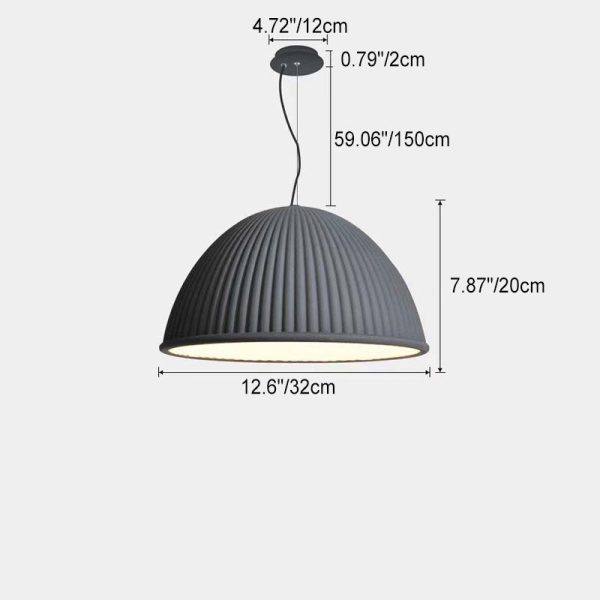 Contemporary Scandinavian Resin Half Circle Stripe Design 1-Light Pendant Light For Dining Room - Image 4