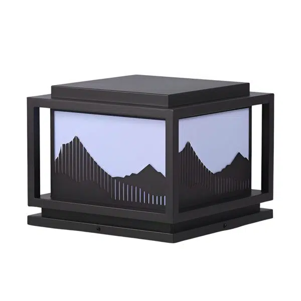 Square Waterproof Mountain Scenery Traditional Solar Post Caps Lights - Image 8