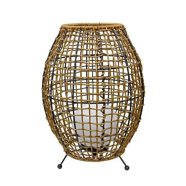 Waterproof Handmade Rattan LED Minimalist Rustic Style Solar Floor Lamp - Image 5