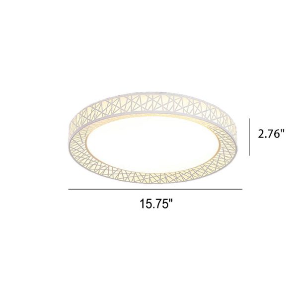 Modern Creative Round Bird's Nest Iron LED Flush Mount Ceiling Light - Image 4