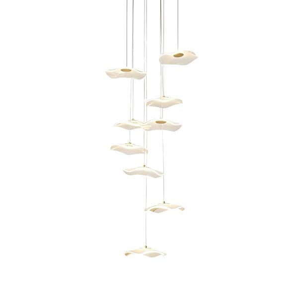 Small Acrylic Lotus Leaves LED Creative Modern Staircase Chandelier - Image 7
