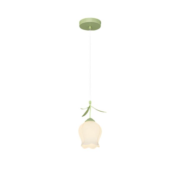 Bell Orchid Flowers Three Step Dimming Green Modern Pendant Lights Fixture - Image 5