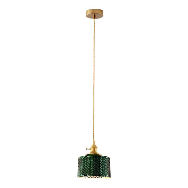 Creative Personality LED Copper Glass Green Retro Nordic Pendant Lights - Image 11