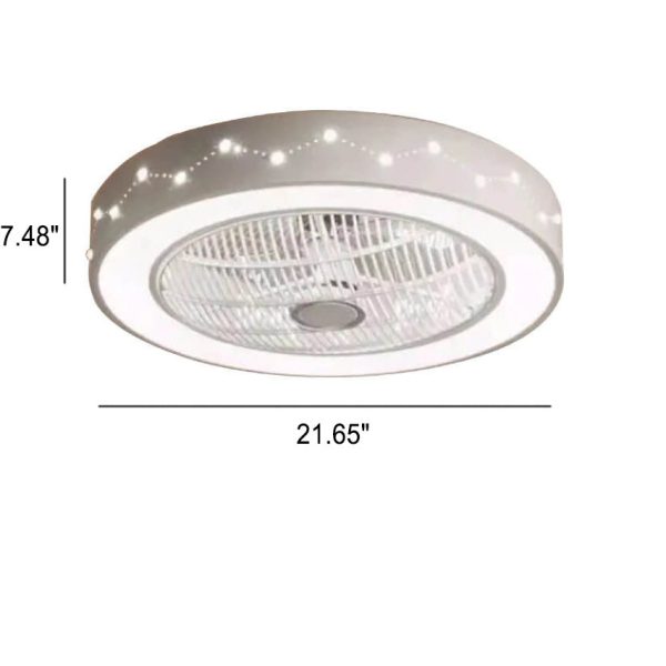 Nordic Simple Round Galaxies Enclosed LED Flush Mount Ceiling Fan Light - Image 4