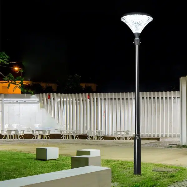 1-Light Black Outdoor LED Solar Lamp Post and Pole Street Light - Image 4