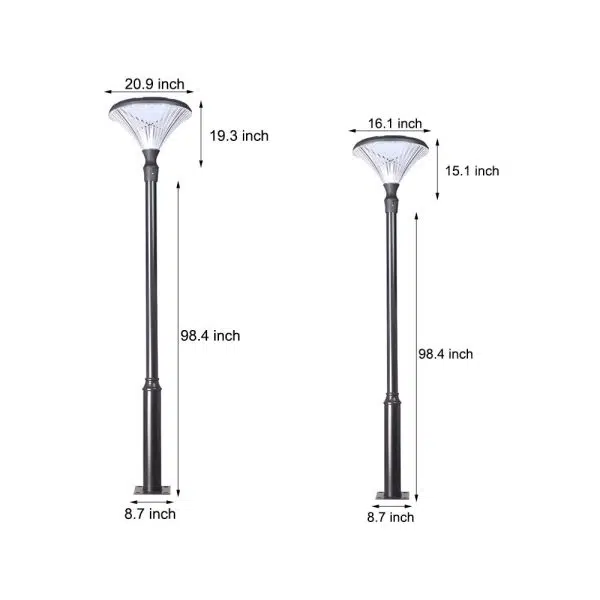 1-Light Black Outdoor LED Solar Lamp Post and Pole Street Light - Image 9