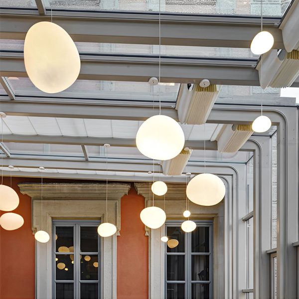 Creative Glass Round Ball LED White Modern Pendant Light Hanging Lamp - Image 8