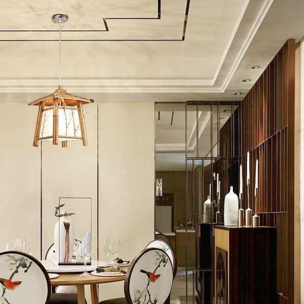 Japanese Rustic Vintage Bamboo Weaving 1-Light Pendant Light - Image 2