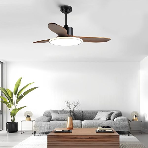 Wood Mute 3 Step Dimming LED Nordic Ceiling Fans Light with Remote Control - Image 9