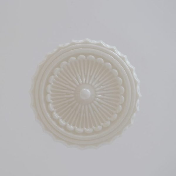 French Vintage White Jade Glass Stripes Round Drum LED Semi-Flush Mount Ceiling Light - Image 13