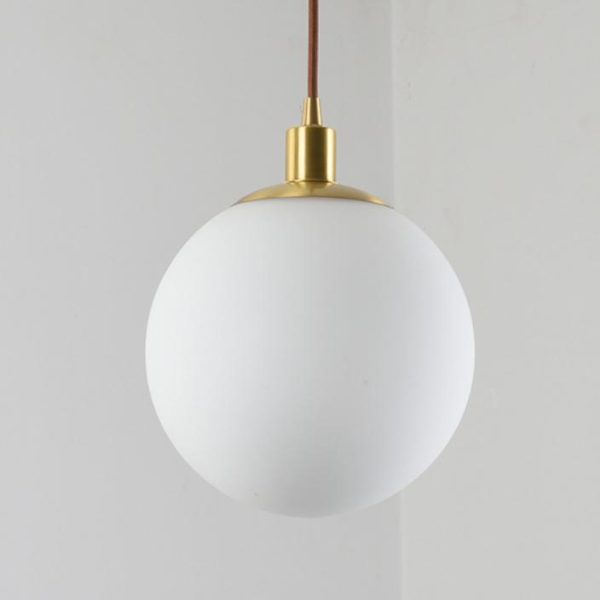 Nordic Minimalist Milky White Glass Ball 1-Light Pendant Light - Image 18