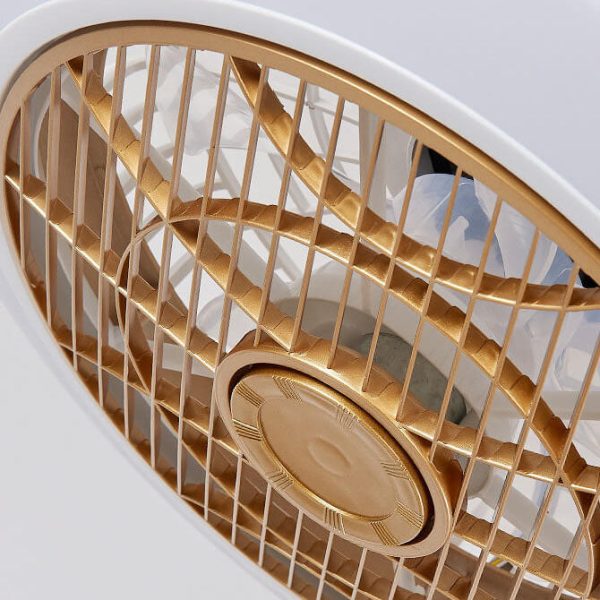 Modern Minimalist Round Cage Iron Acrylic LED Flush Mount Ceiling Fan Light - Image 10