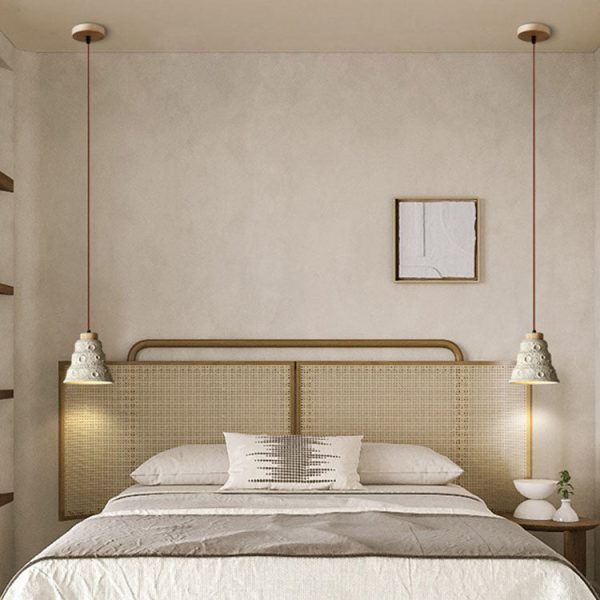 Contemporary Scandinavian Cylinder Cone Cement Solid Wood 1-Light Pendant Light For Living Room - Image 10