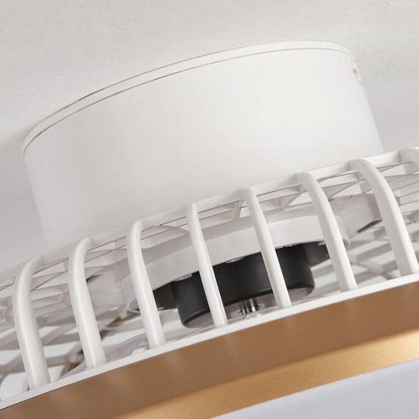 Modern Minimalist Round Cage Iron Acrylic LED Flush Mount Ceiling Fan Light - Image 9