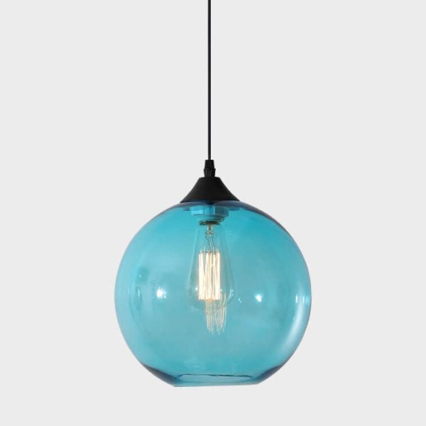 Nordic Minimalist Stained Round Glass 1-Light Pendant Light - Image 8