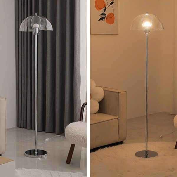 Nordic Vintage Acrylic Clear Dome LED Standing Floor Lamp - Image 12