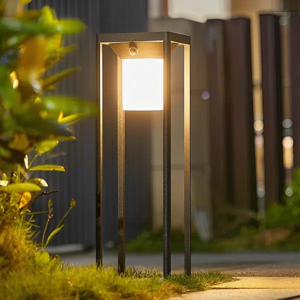 Adjustable Brightness LED Solar Path Lights Outdoor Black Modern Lawn Lamp - Image 5
