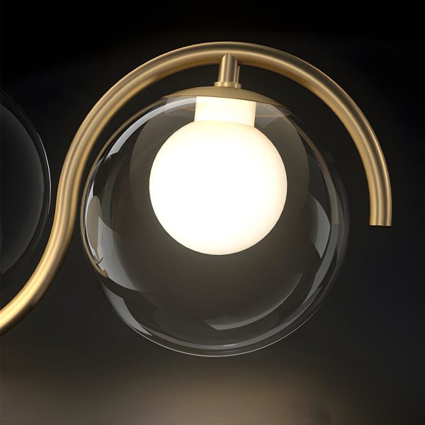 3/5-Light Wavy Linear Island Light with Ball Glass Shade for Dining Room - Image 6
