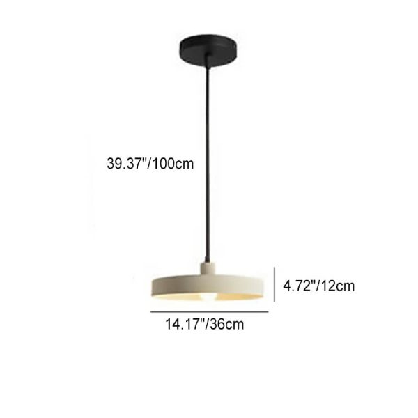 Modern Minimalist Aluminum Disc 1-Light Pendant Light For Living Room - Image 3