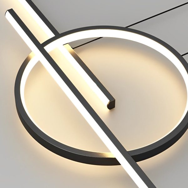 Long Strip Circles Three Step Dimming Stepless Dimmable LED Chandelier - Image 10