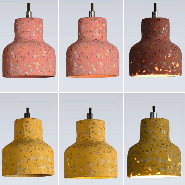 Contemporary Scandinavian Round Terrazzo Jade 1-Light Pendant Light For Living Room - Image 15