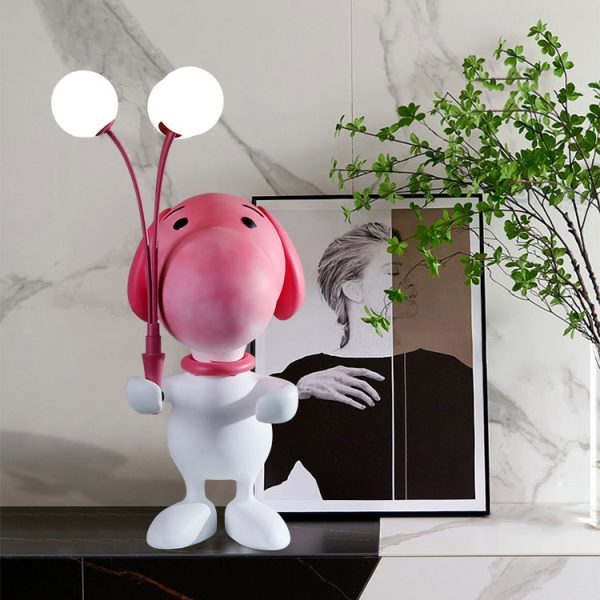 Modern Creative Snoopy Sculpture Resin 3-Light Table Lamp - Image 3