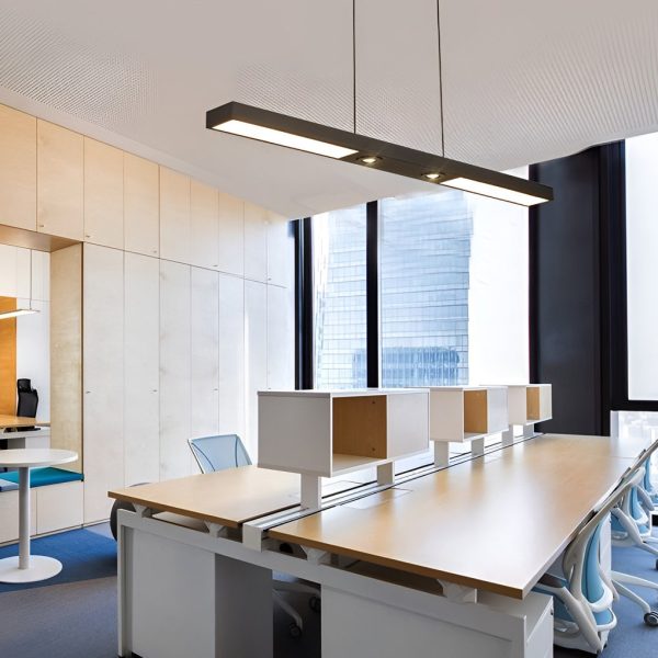 Rectangle Strip LED Black Modern Ceiling Lights Pendant Lighting - Image 5