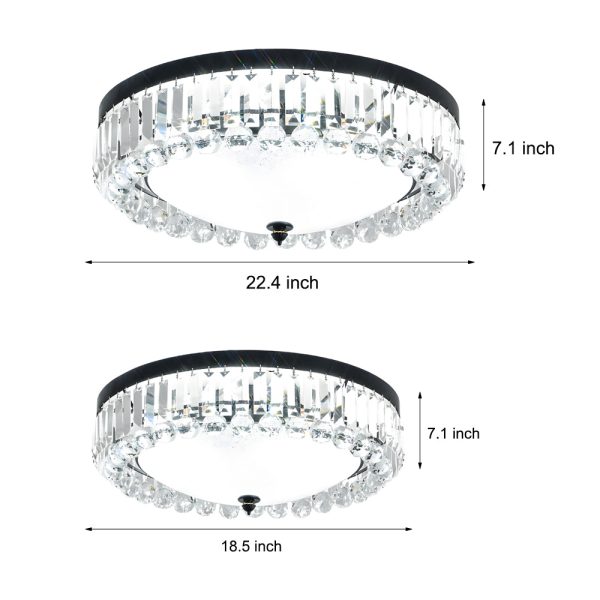 Round Crystal LED 3 Step Dimming Luxury American Style Ceiling Lights - Image 8