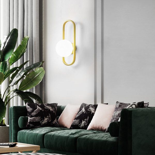 Creative Glass Shade Elliptical Iron Modern Wall Lights Fixture Wall Lamp - Image 7