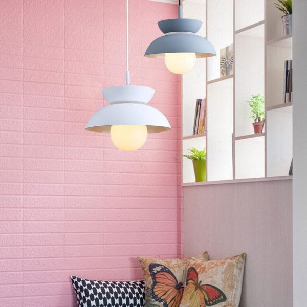 Nordic Minimalist Color Solid Aluminum 1-Light Pendant Light - Image 4
