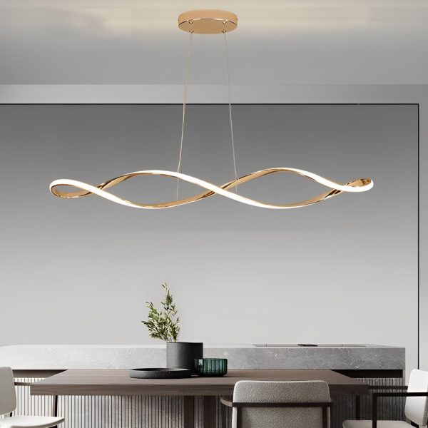 Creative Waves Stepless Dimming LED Electroplating Modern Chandelier - Image 8