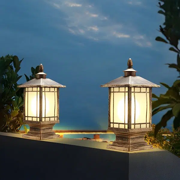 Retro Creative Waterproof Modern Outdoor Fence Post Lights Pillar Lamp - Image 5