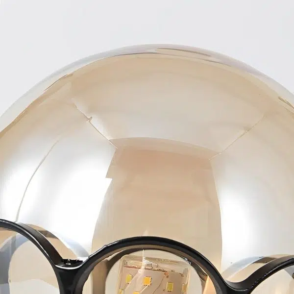 Flower Ball Cognac Glass Waterproof European Style Outdoor Pillar Lamp - Image 10