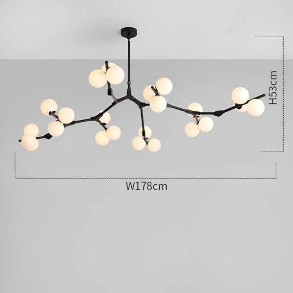 Nordic Style Modern Minimalist Cluster Metal Glass Chandelier ?Black & Gold Fixture - Image 7