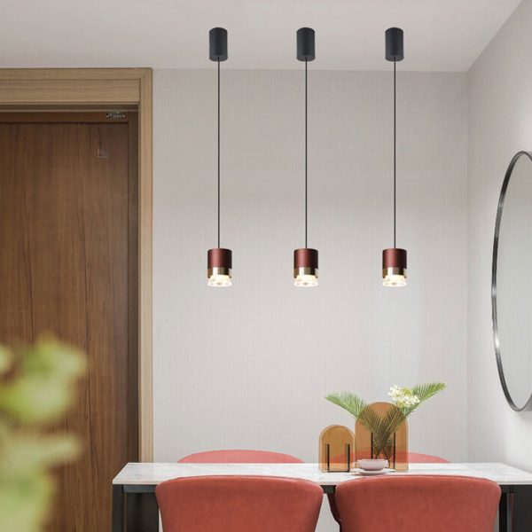 Nordic Light Luxury Cylindrical Aluminum Acrylic LED Pendant Light - Image 12