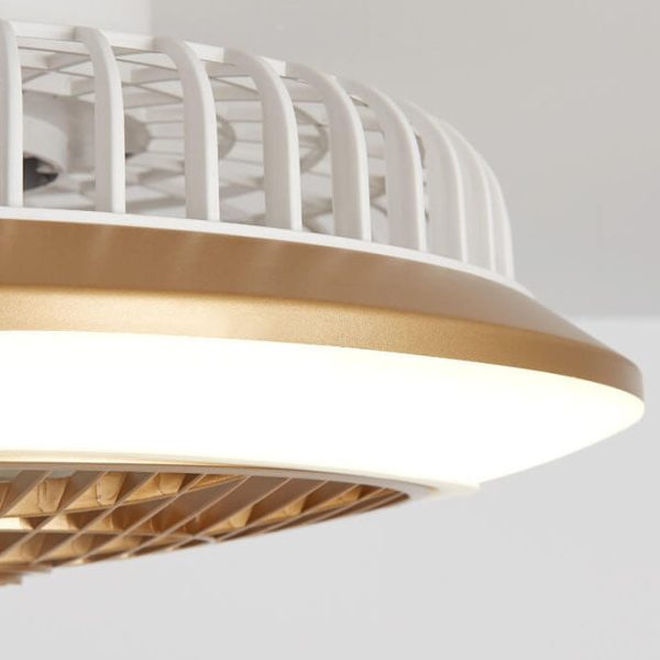 Modern Minimalist Round Cage Iron Acrylic LED Flush Mount Ceiling Fan Light - Image 11