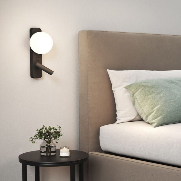 Modern Minimalist Glass Sphere LED Spotlight Reading Wall Sconce Lamp - Image 9