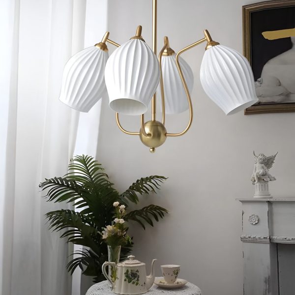 4 Lights Ceramics Flower shaped Warm Light Modern Ceiling Lights - Image 5
