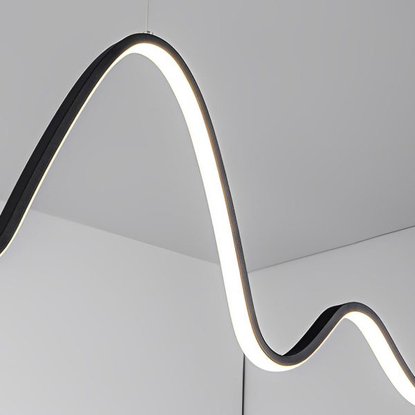Minimalist Wave Line Strip Three Step Dimming LED Nordic Chandelier Light - Image 10