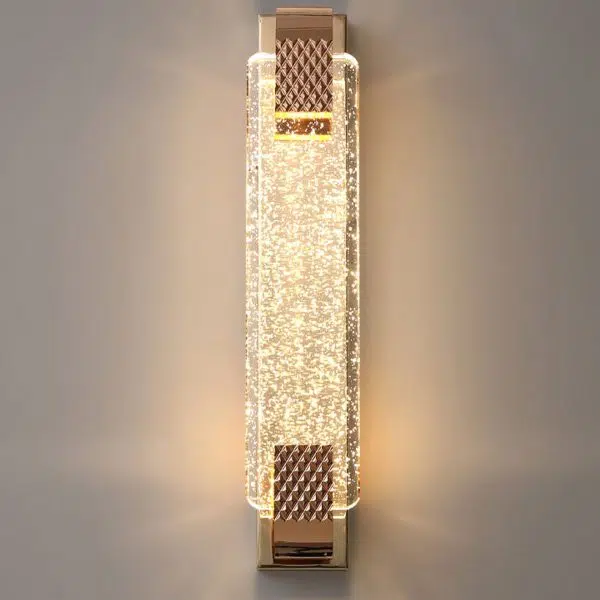 European Light Luxury Rectangular Bubble Crystal LED Wall Sconce Lamp - Image 16