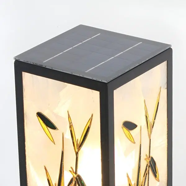 Square Landscape Pattern LED Vintage Solar Outdoor Path Lights Post Lights - Image 10