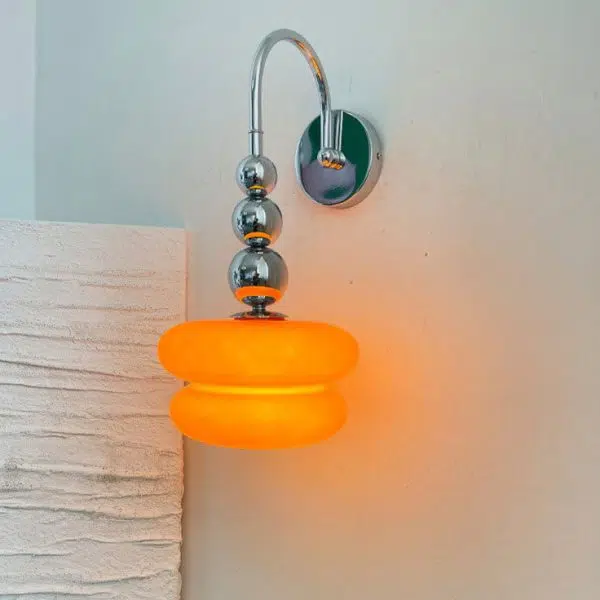 Macaron Cream Gourd Design Glass Shade 1-Light Wall Sconce Lamp - Image 4