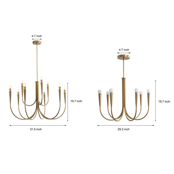6/9-Light Retro Candlelight 3 Step Dimming LED French Style Chandelier - Image 6