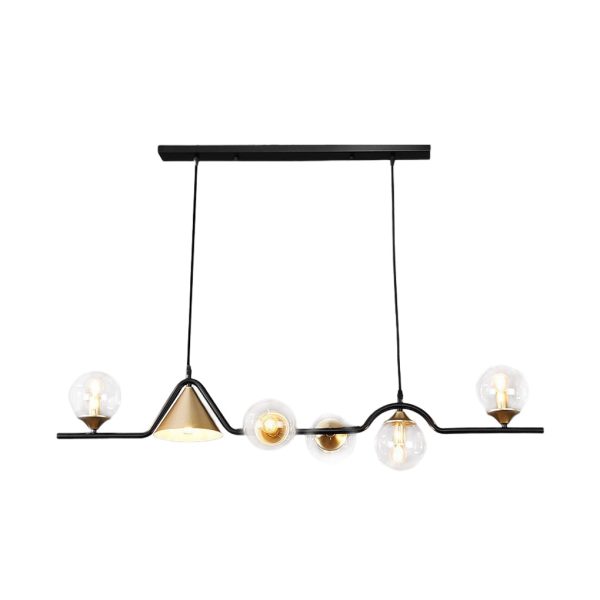 Strip Cone Glass Bubbles LED Iron Electroplating Nordic Chandelier - Image 25