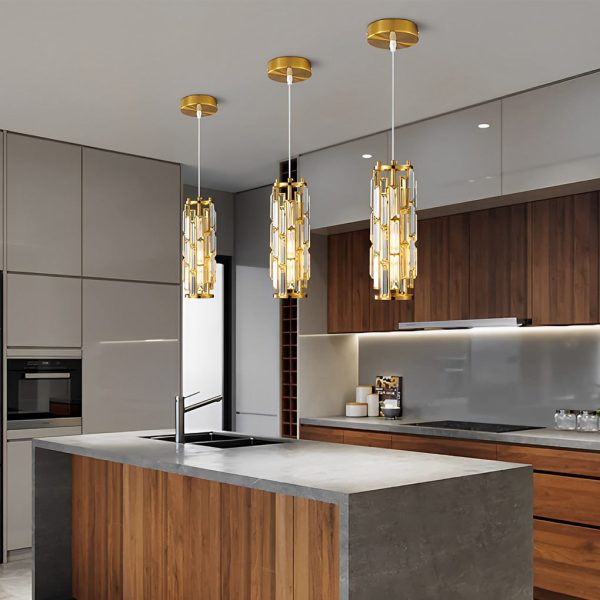 1 Pc Creative Iron Crystal Glass Industrial Style Chandelier Pendant Lights - Image 2