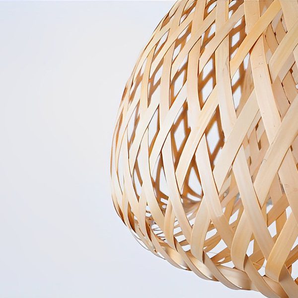 Creative Hand-woven Bamboo Lantern Three Step Dimming LED Chandelier - Image 10
